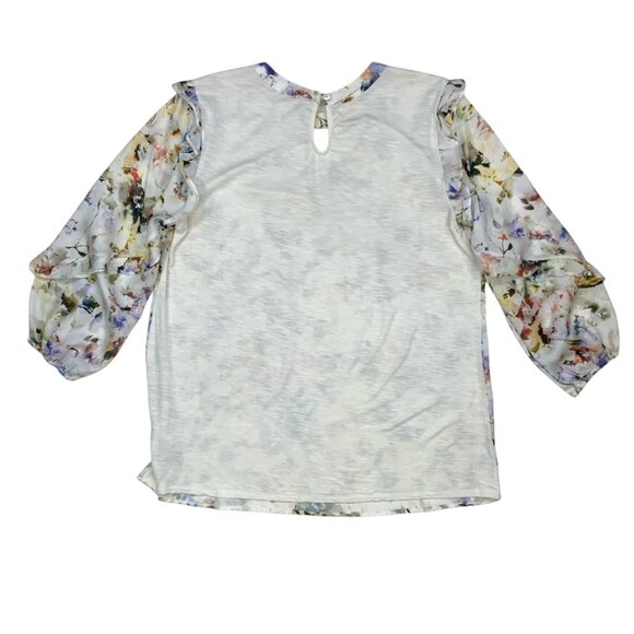Anthropologie Dolan Araminta Ruffled Top M Floral - Picture 12 of 13